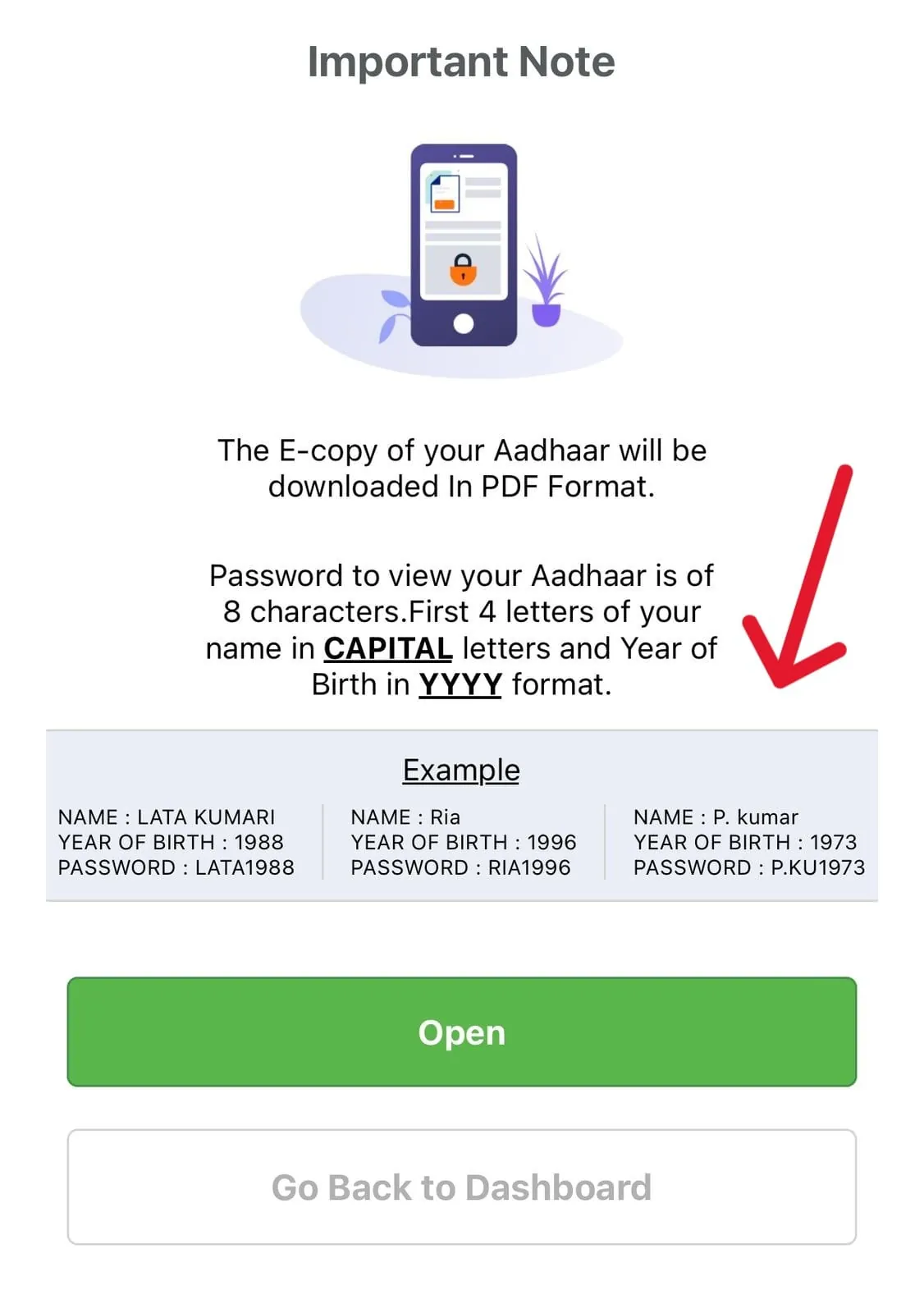Download e-copy of Aadhaar screenshot
